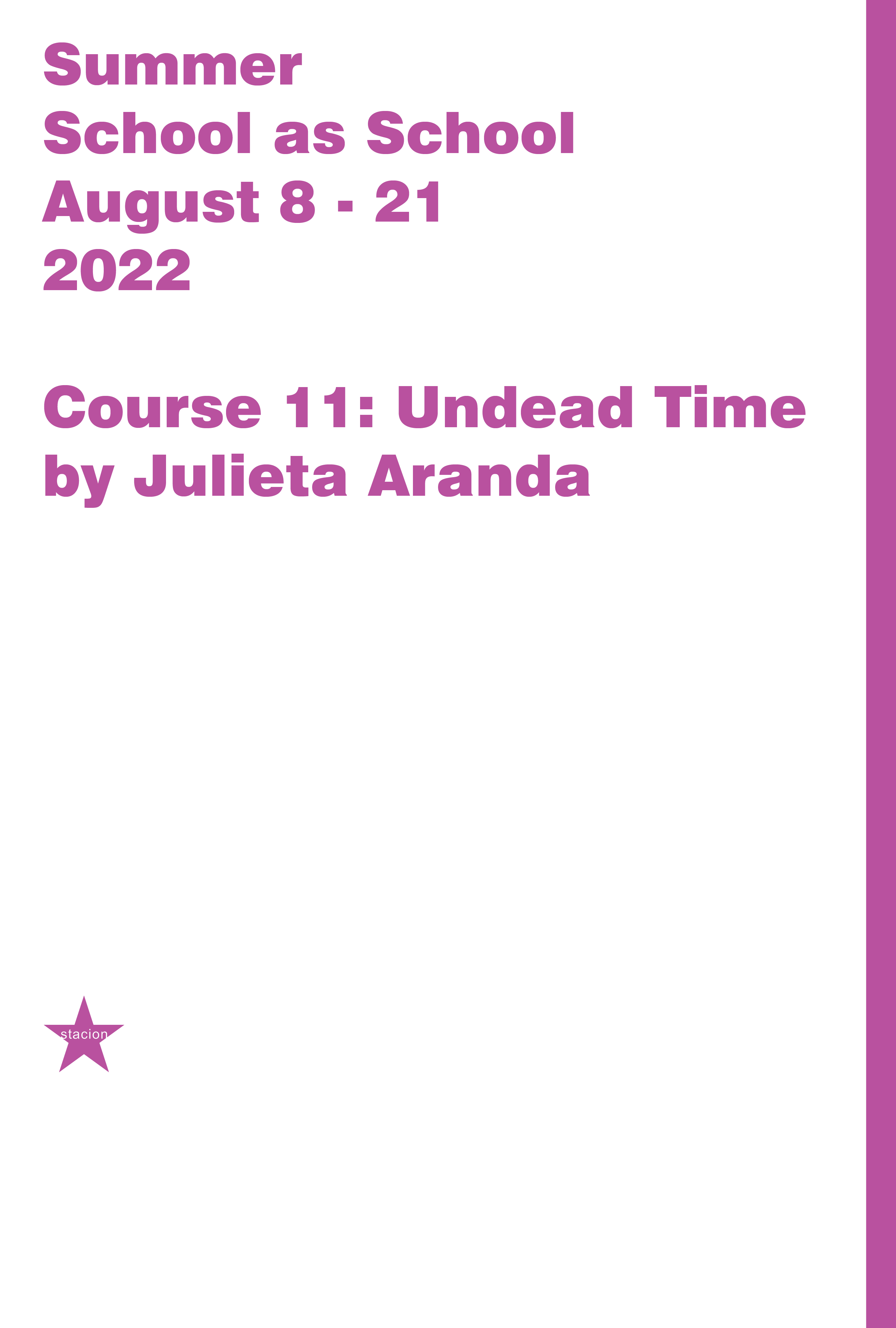 Course 11: Undead Time