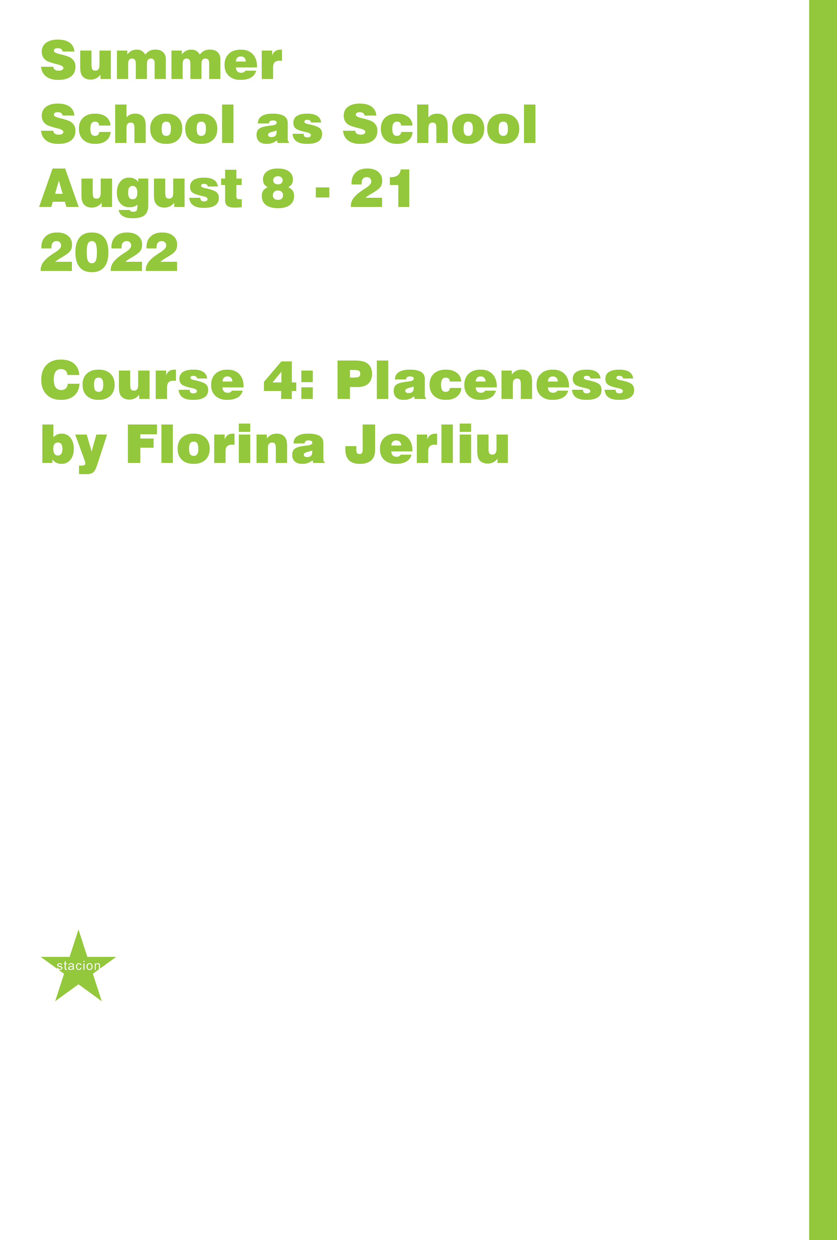 Course 4: Placeness