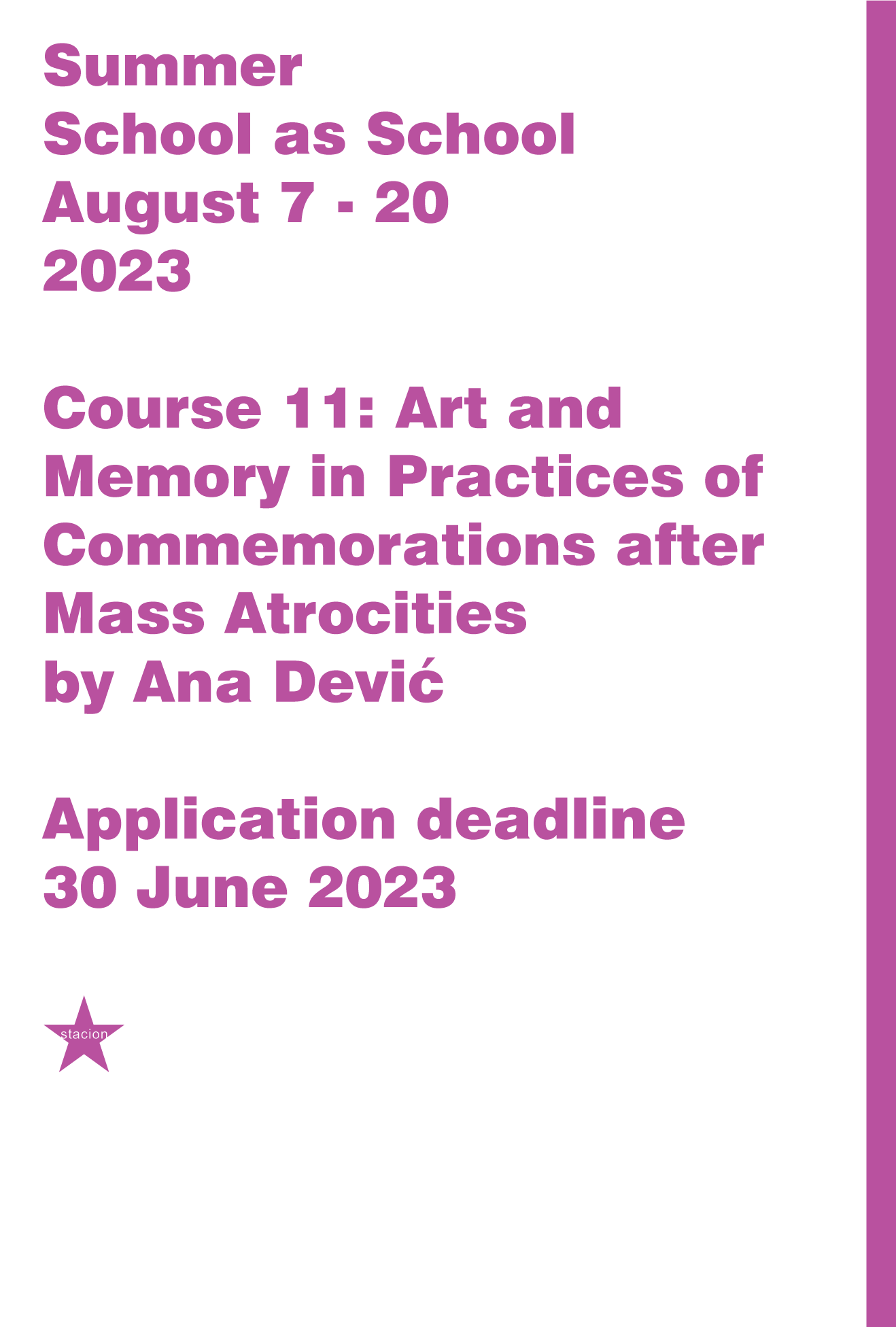 Course 11: Art and Memory in Practices of Commemorations after Mass Atrocities