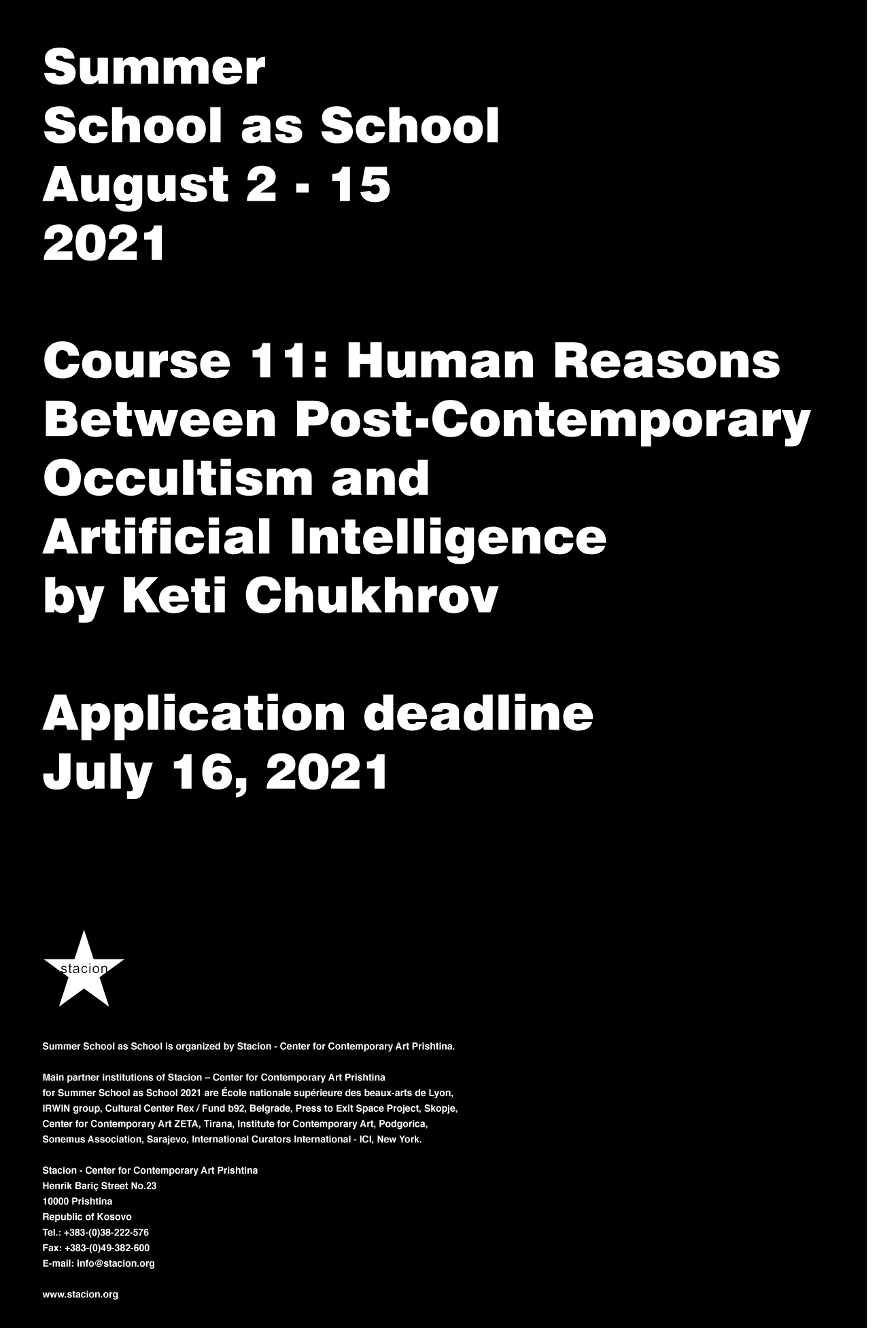 Course 11: Human Reasons Between Post- Contemporary Occultism and Artificial Intelligence
